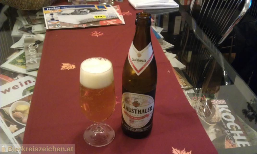 Foto eines Bieres der Marke Clausthaler Original aus der Brauerei Binding-Brauerei
