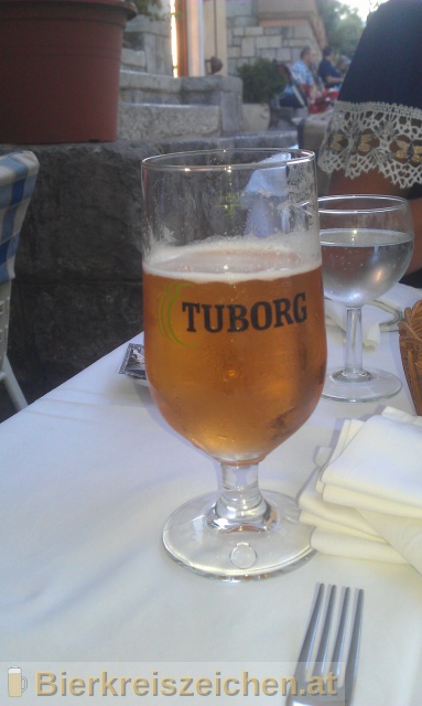 Foto eines Bieres der Marke Tuborg Pilsener aus der Brauerei Tuborg