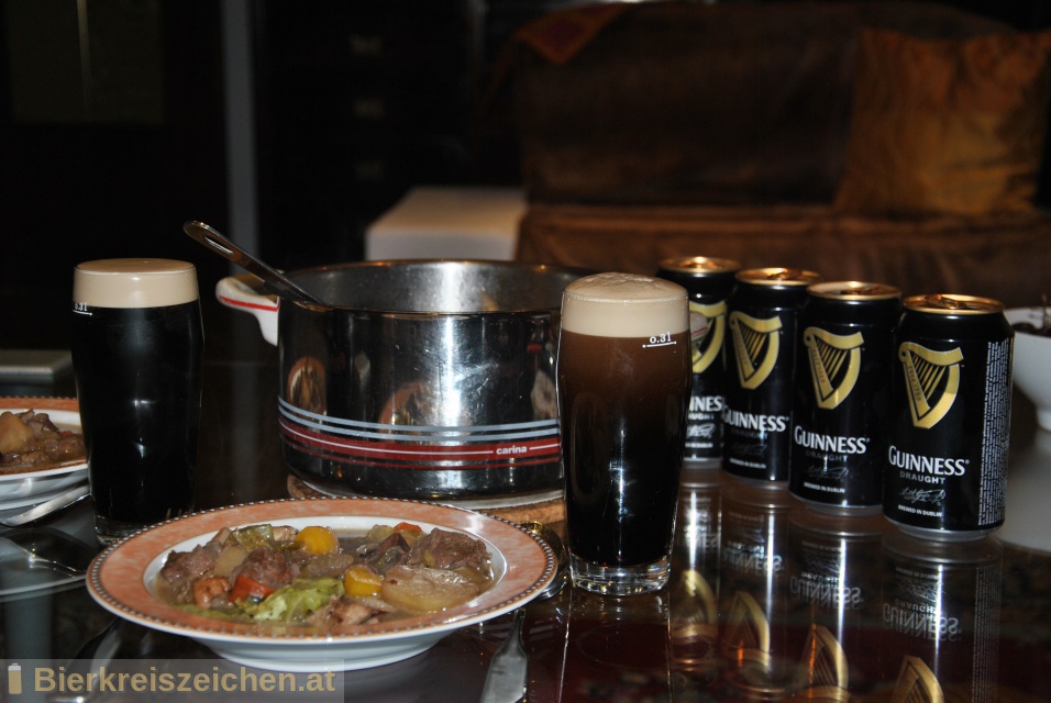 Foto eines Bieres der Marke Guinness Draught Stout aus der Brauerei Guinness