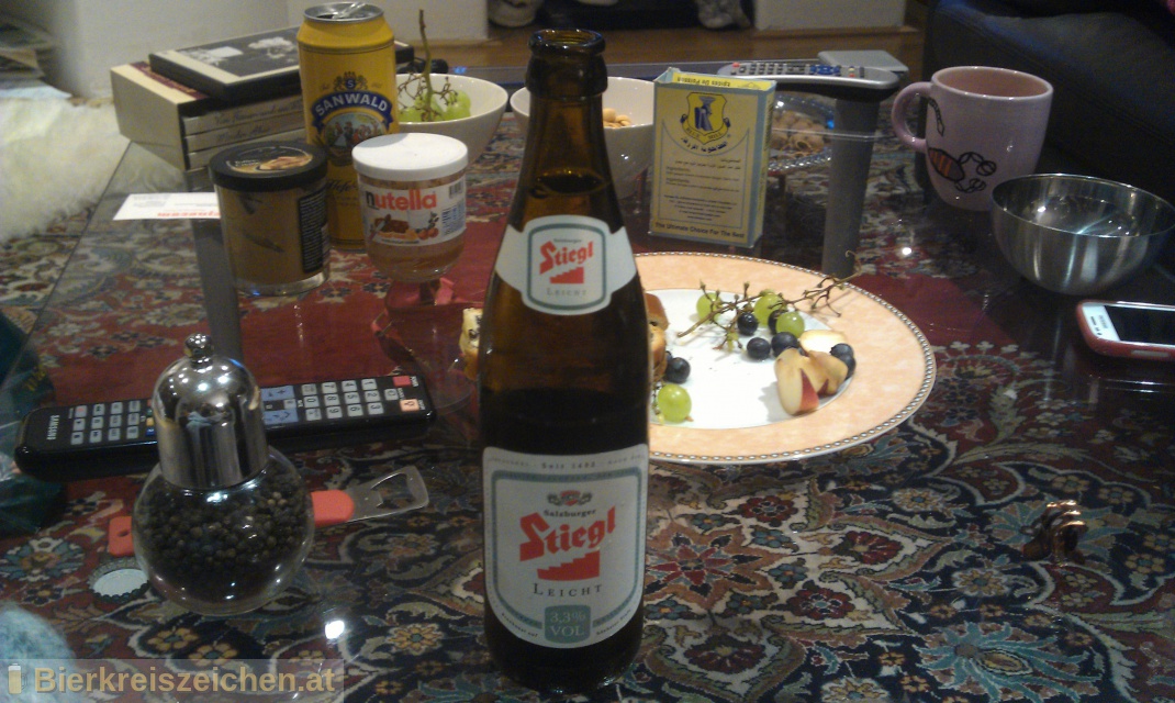 Foto eines Bieres der Marke Stiegl Leicht aus der Brauerei Stieglbrauerei