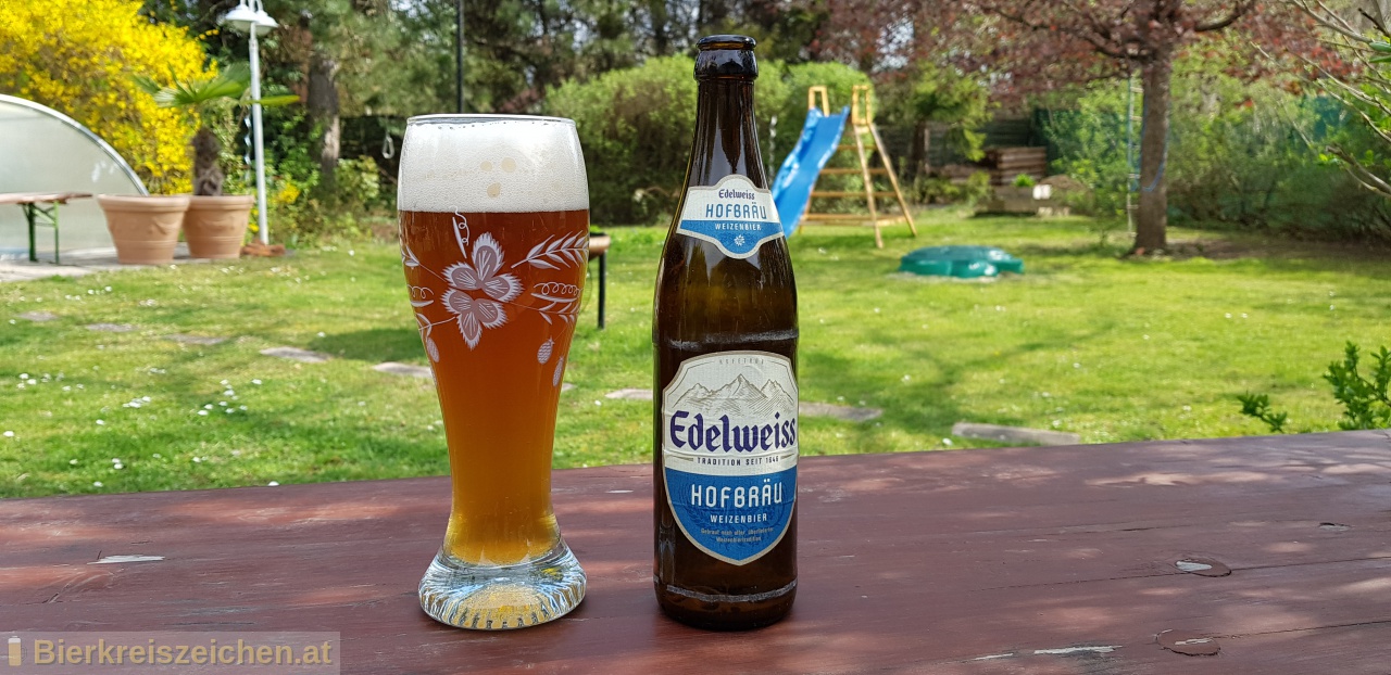 Foto eines Bieres der Marke Edelweiss Hofbru aus der Brauerei Brau Union
