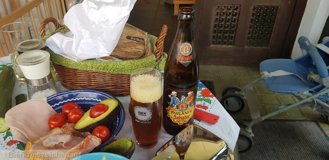 Foto eines Bieres der Marke Salvator aus der Brauerei Paulaner Brauerei