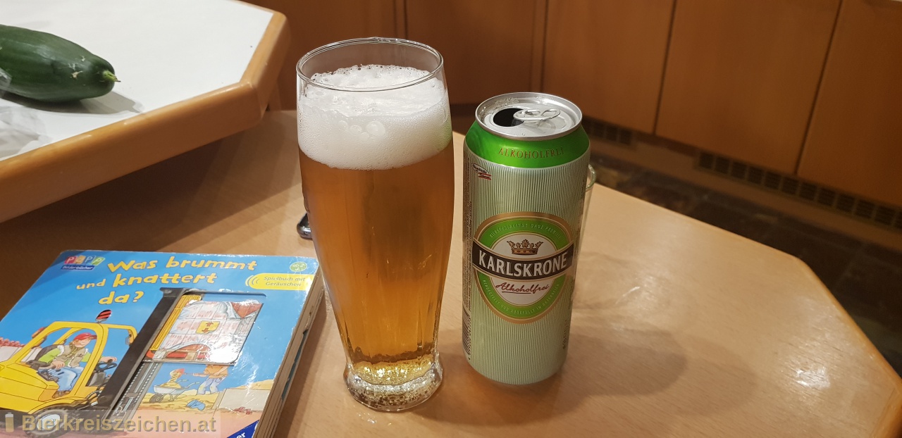 Foto eines Bieres der Marke Karlskrone Alkoholfrei aus der Brauerei Hofer