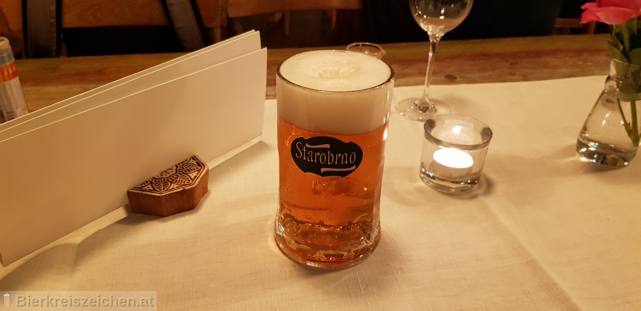 Foto eines Bieres der Marke Starobrno Řezk (Premium Lager) aus der Brauerei Pivovar Starobrno