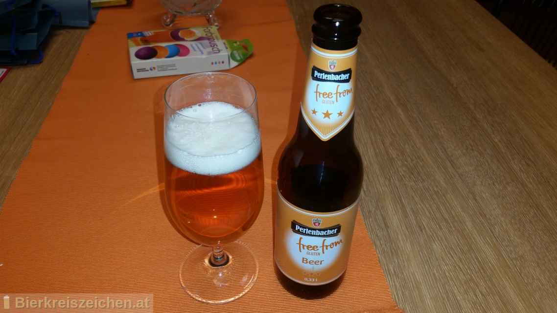 Foto eines Bieres der Marke Perlenbacher free from gluten beer aus der Brauerei Lidl