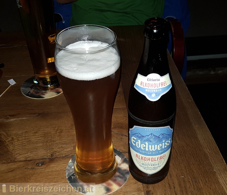 Foto eines Bieres der Marke Edelweiss Alkoholfrei aus der Brauerei Brau Union