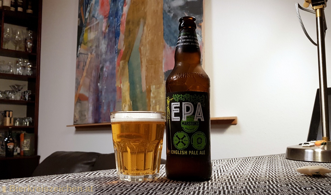 Foto eines Bieres der Marke Marston's EPA aus der Brauerei Marston's Brewery