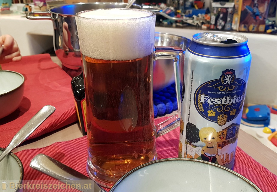 Foto eines Bieres der Marke Perlenbacher Festbier aus der Brauerei Lidl