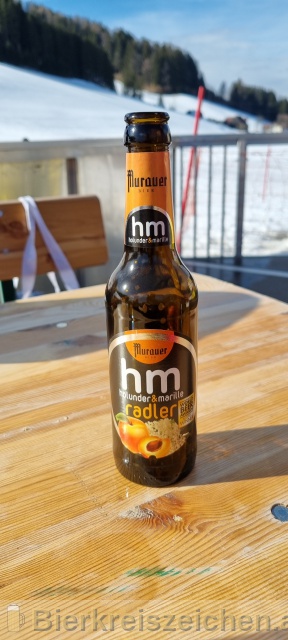 Foto eines Bieres der Marke Murauer hm - hulunder & marille aus der Brauerei Brauerei Murau