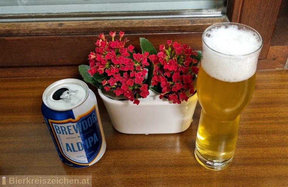 Foto eines Bieres der Marke ALD IPA aus der Brauerei Brewdog