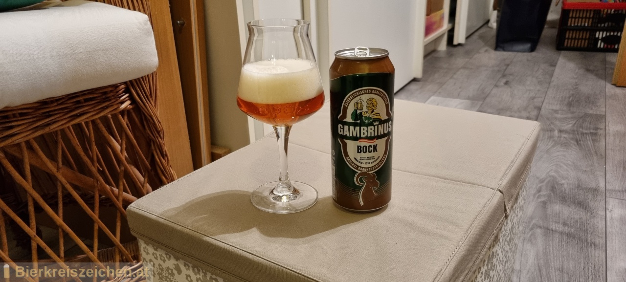 Foto eines Bieres der Marke Gambrinus Bock aus der Brauerei Ottakringer Brauerei