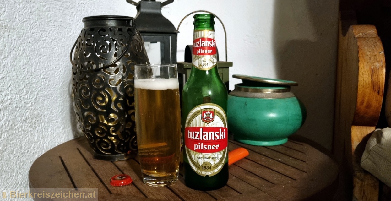 Foto eines Bieres der Marke Tuzlanski Pilsener aus der Brauerei Pivara Tuzla