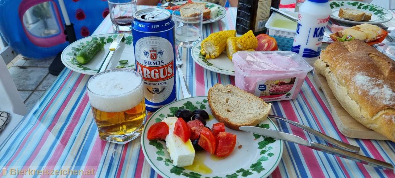 Foto eines Bieres der Marke Argus Hellenic Lager aus der Brauerei Lidl