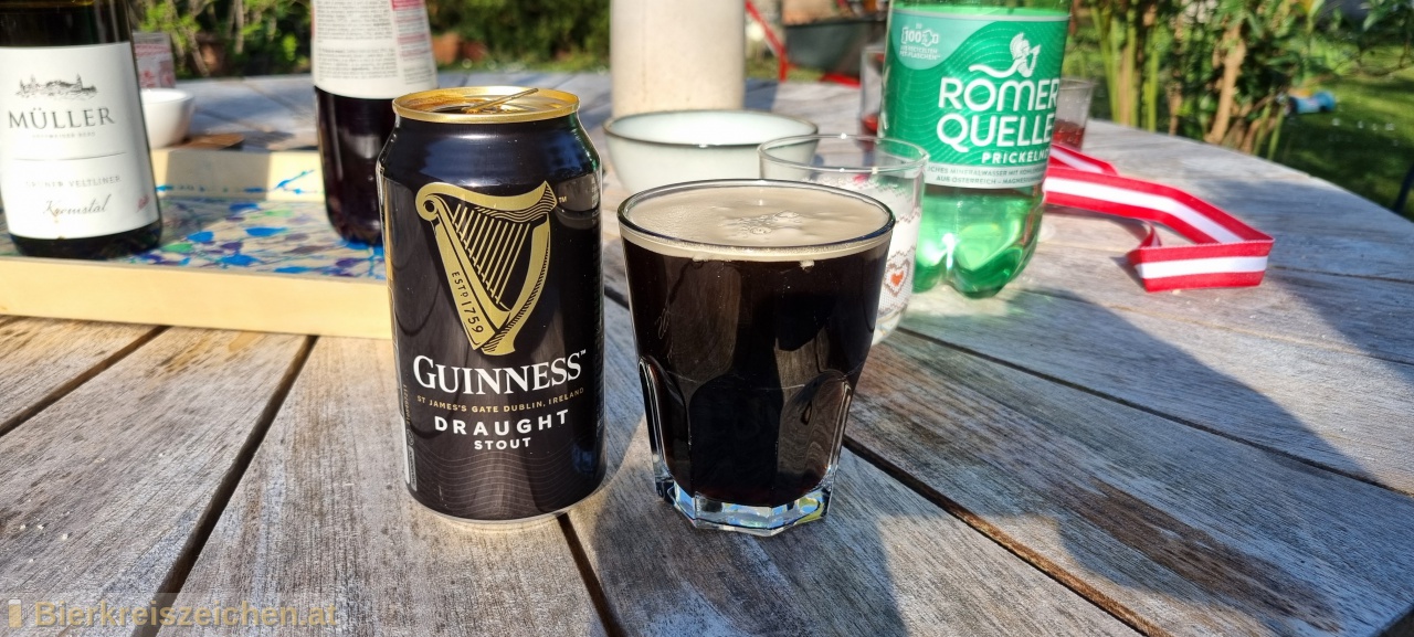 Foto eines Bieres der Marke Guinness Draught Stout aus der Brauerei Guinness