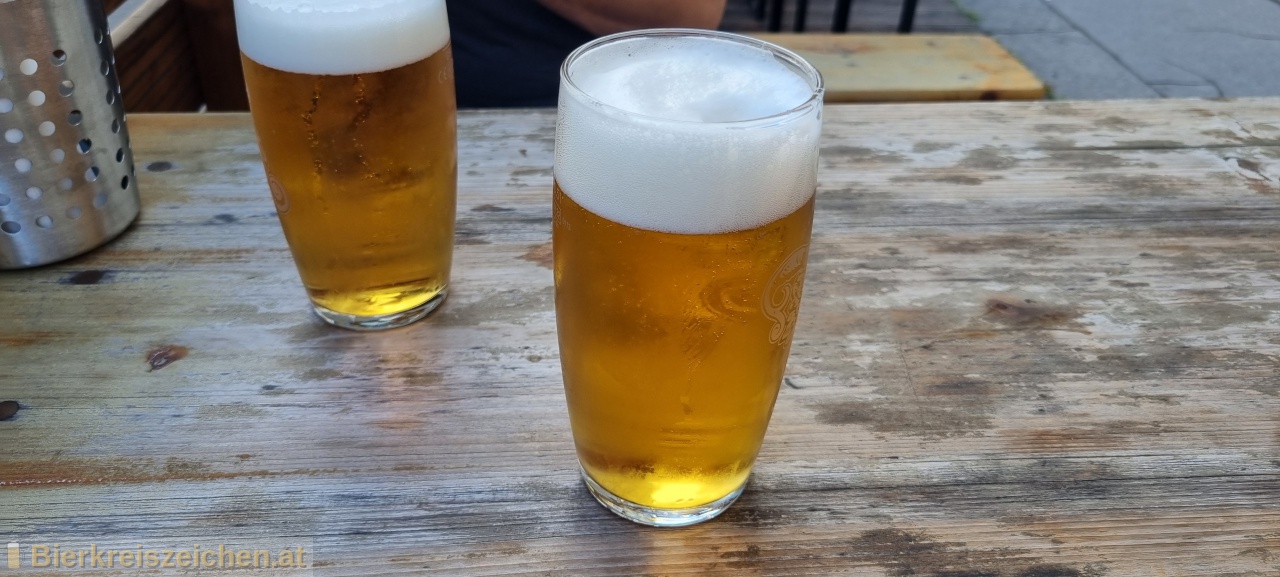 Foto eines Bieres der Marke Stiegl Hell aus der Brauerei Stieglbrauerei