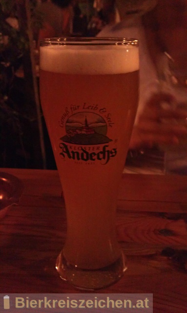 Foto eines Bieres der Marke Andechser Weißbier Hefetrüb aus der Brauerei Klosterbrauerei Andechs