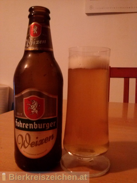 Foto eines Bieres der Marke Fohrenburger Weizen aus der Brauerei Fohrenburger