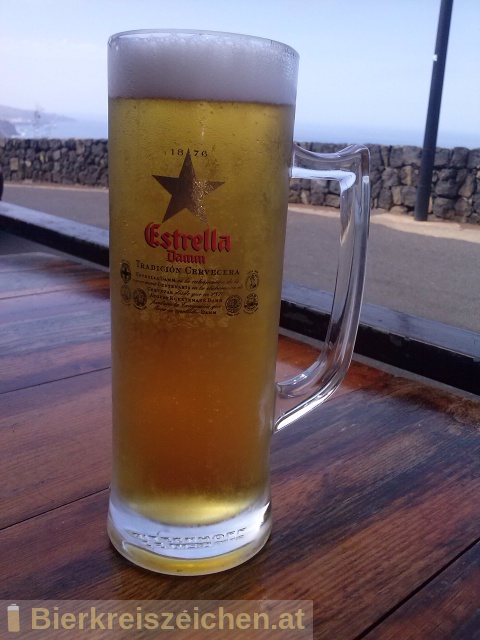 Foto eines Bieres der Marke Estrella Damm aus der Brauerei S.A. Damm