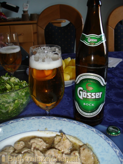 Foto eines Bieres der Marke Gösser Bock aus der Brauerei Brauerei Göss