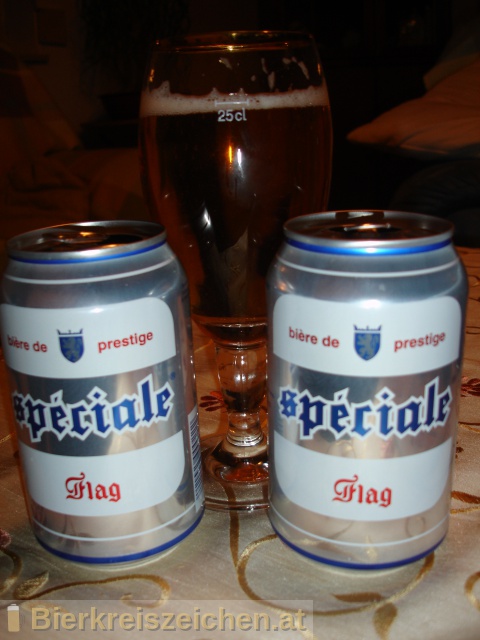 Foto eines Bieres der Marke Flag Spéciale aus der Brauerei Société des Brasseries du Maroc