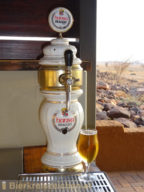 Foto eines Bieres der Marke Hansa Draught Beer Lager aus der Brauerei Namibia Breweries