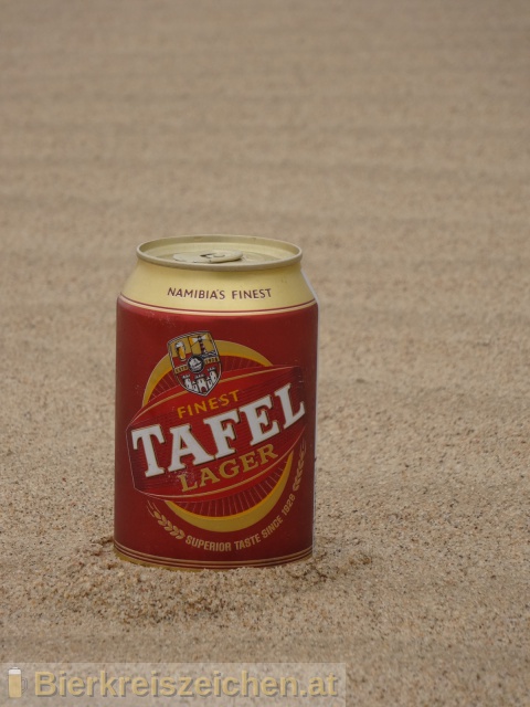 Foto eines Bieres der Marke Tafel Lager aus der Brauerei Namibia Breweries