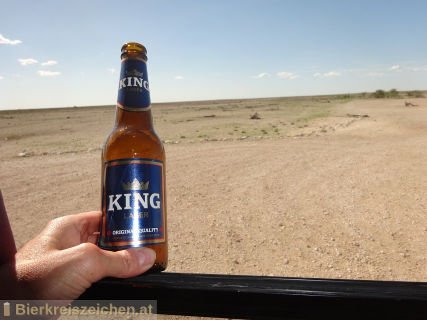 Foto eines Bieres der Marke King Lager aus der Brauerei Namibia Breweries