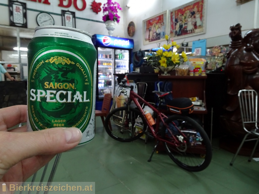 Foto eines Bieres der Marke Bia Saigon Special aus der Brauerei Sabeco