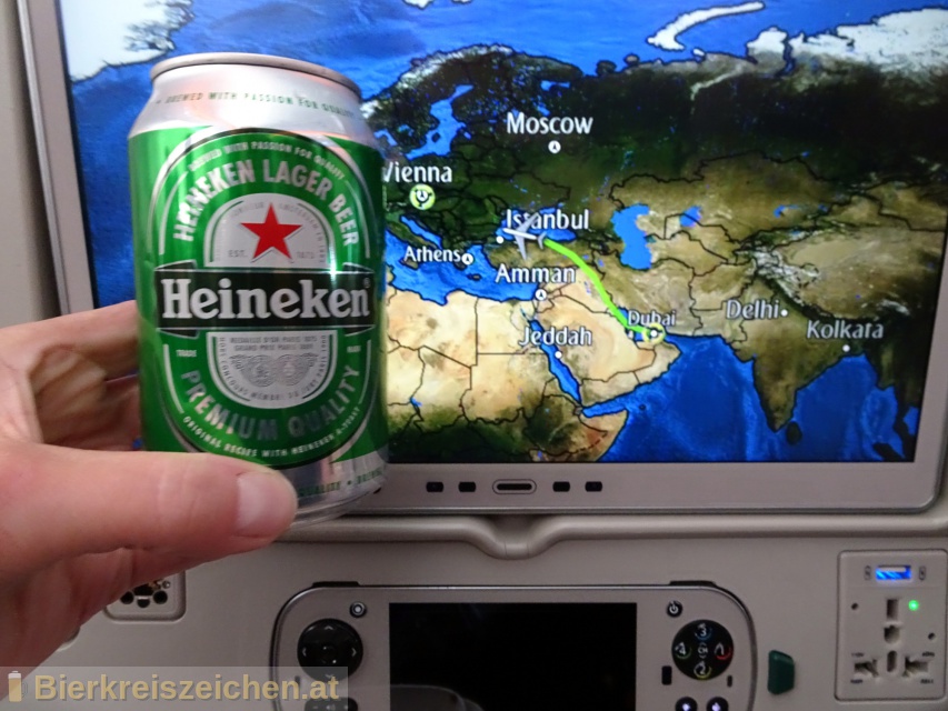 Foto eines Bieres der Marke Heineken Premium Lager aus der Brauerei Heineken