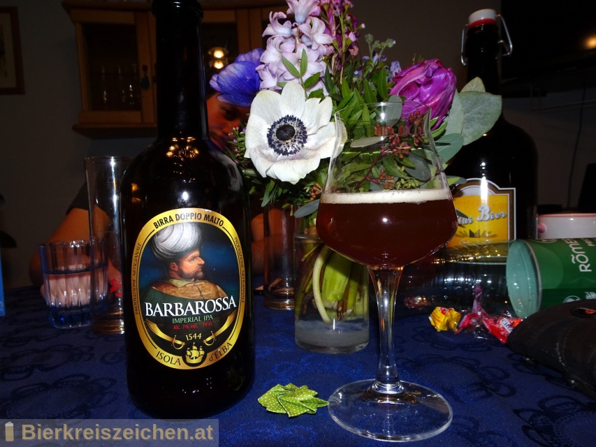 Foto eines Bieres der Marke Barbarossa (Imperial Ale) aus der Brauerei Birra dell'Elba