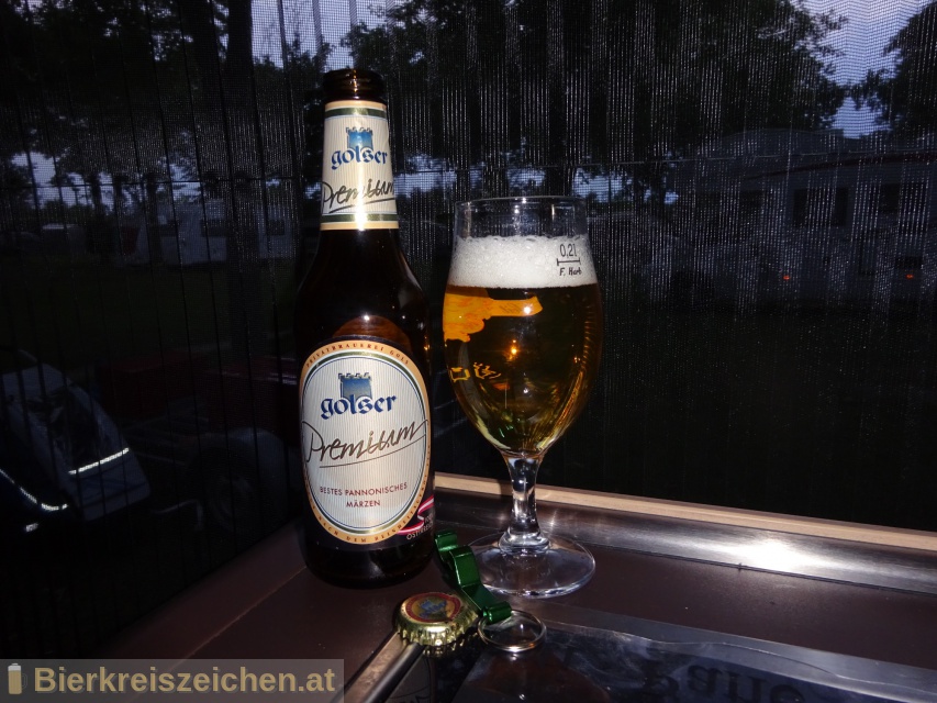 Foto eines Bieres der Marke Golser Premium aus der Brauerei Pannonia Brauerei Gols