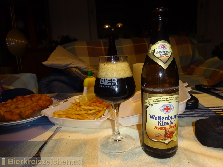 Foto eines Bieres der Marke Weltenburger - Asam Bock aus der Brauerei Brauerei Bischofshof e.K.