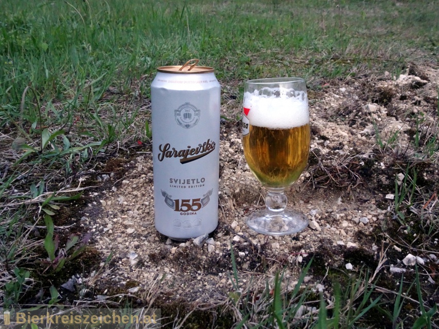 Foto eines Bieres der Marke Sarajevsko aus der Brauerei Sarajevska pivara