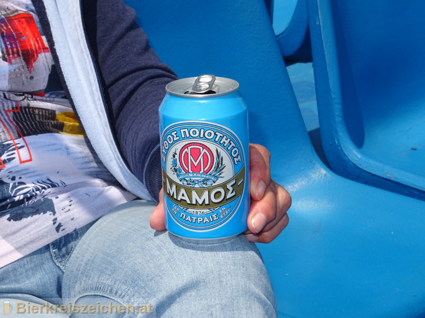Foto eines Bieres der Marke Mamos aus der Brauerei Athenian Brewery