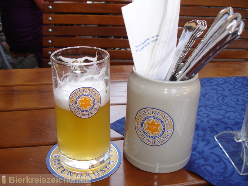 Foto eines Bieres der Marke Kaltenhauser Kellerbier aus der Brauerei Hofbräu Kaltenhausen