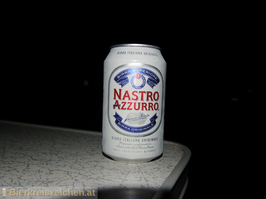 Foto eines Bieres der Marke Peroni Nastro Azzurro aus der Brauerei Birra Peroni S.p.A.