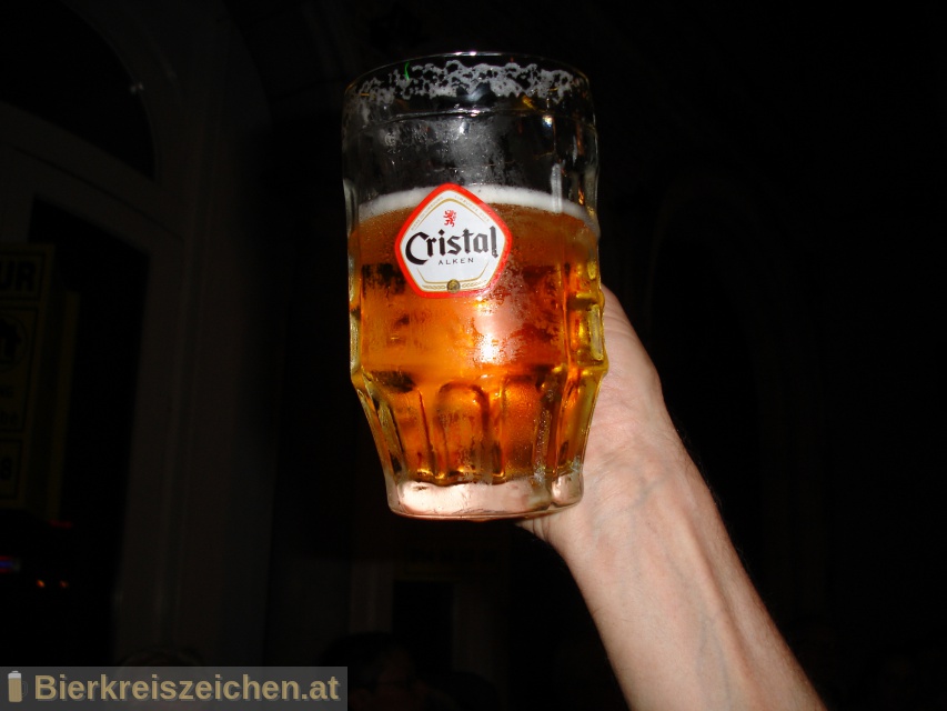 Foto eines Bieres der Marke Cristal Alken Pils aus der Brauerei N.V. Brouwerijen Alken Maes Brasseries S.A.