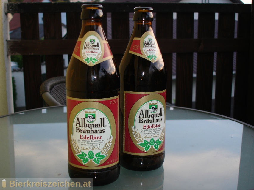 Foto eines Bieres der Marke Edelbier aus der Brauerei Albquell Bräuhaus - Auberger & Schmid GmbH & Co