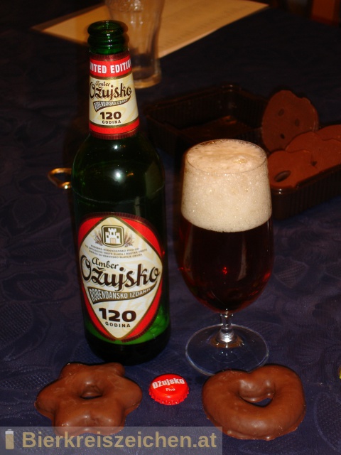 Foto eines Bieres der Marke Ožujsko Amber 120 aus der Brauerei Zagrebačka pivovara