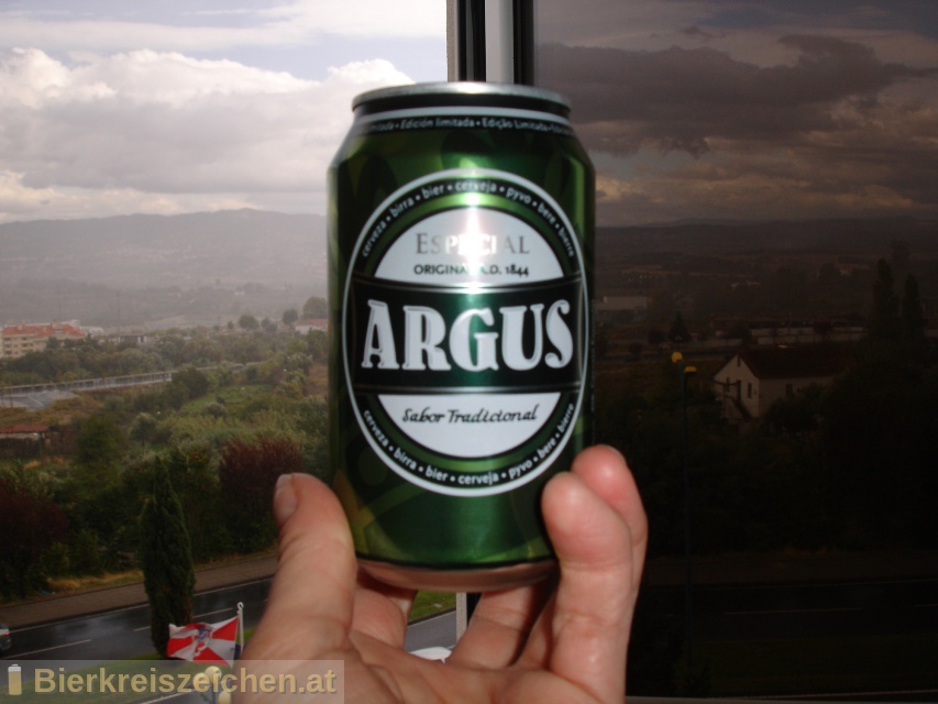 Foto eines Bieres der Marke Argus Especial aus der Brauerei Lidl & Cia Sintra Portugal