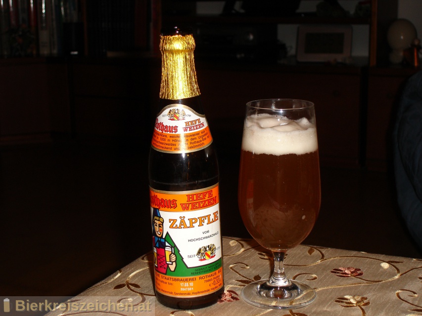 Foto eines Bieres der Marke Rothaus Hefeweizen aus der Brauerei Badische Staatsbrauerei Rothaus AG