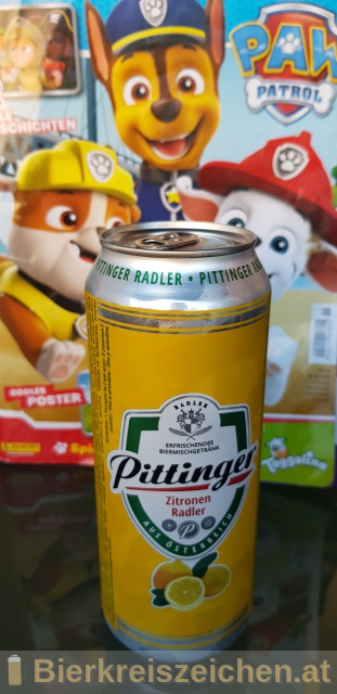 Foto eines Bieres der Marke Pittinger Zitronen Radler aus der Brauerei Spar