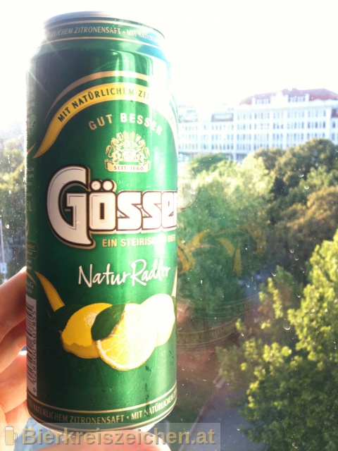 Foto eines Bieres der Marke Gösser NaturRadler aus der Brauerei Brauerei Göss