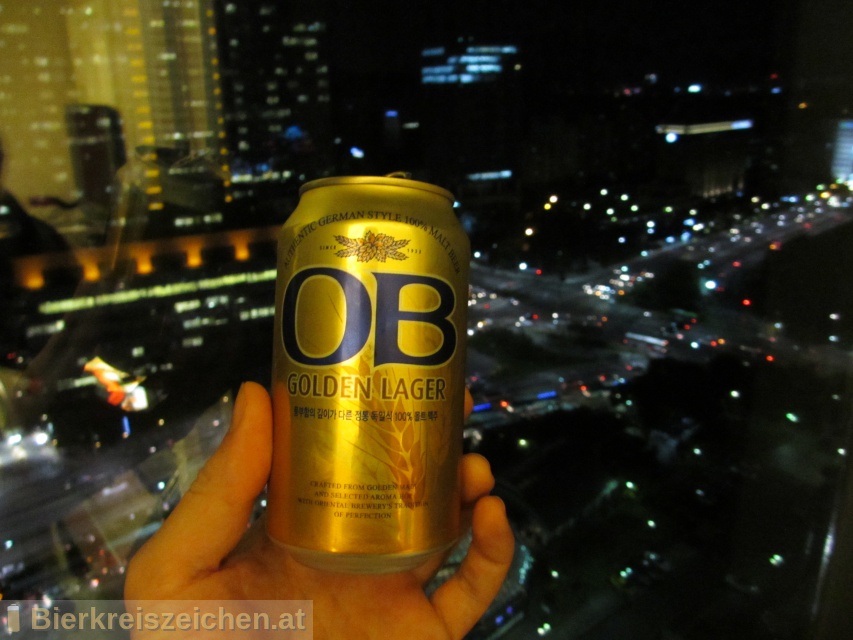 Foto eines Bieres der Marke OB Golden Lager aus der Brauerei Oriental Brewery