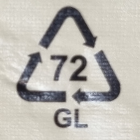 Logo Recycling-Code GL-72 in Schwarz auf Wei